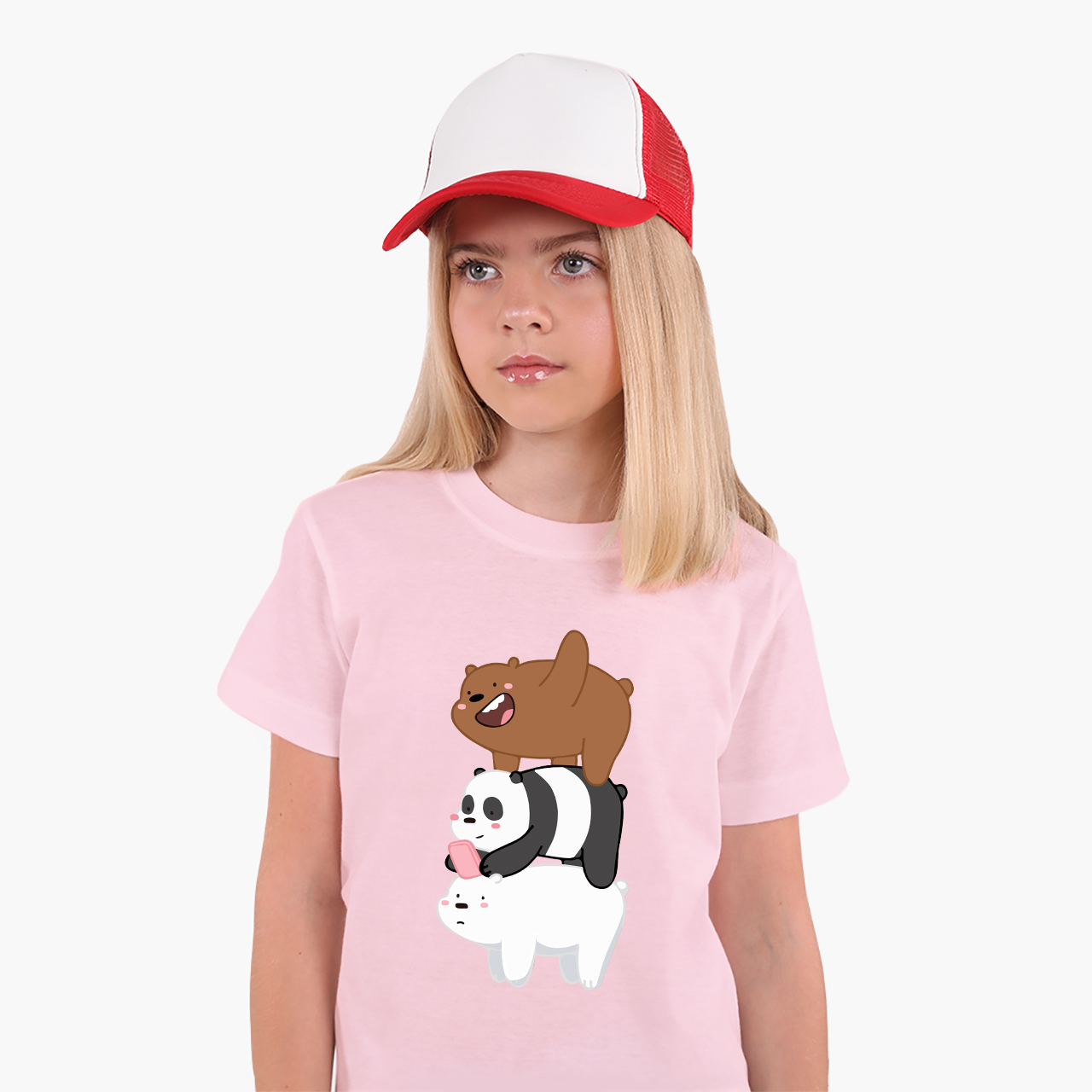 

Детская футболка Вся правда о медведях (We Bare bears) (25186-2643) 104-110 см Хлопок Розовый