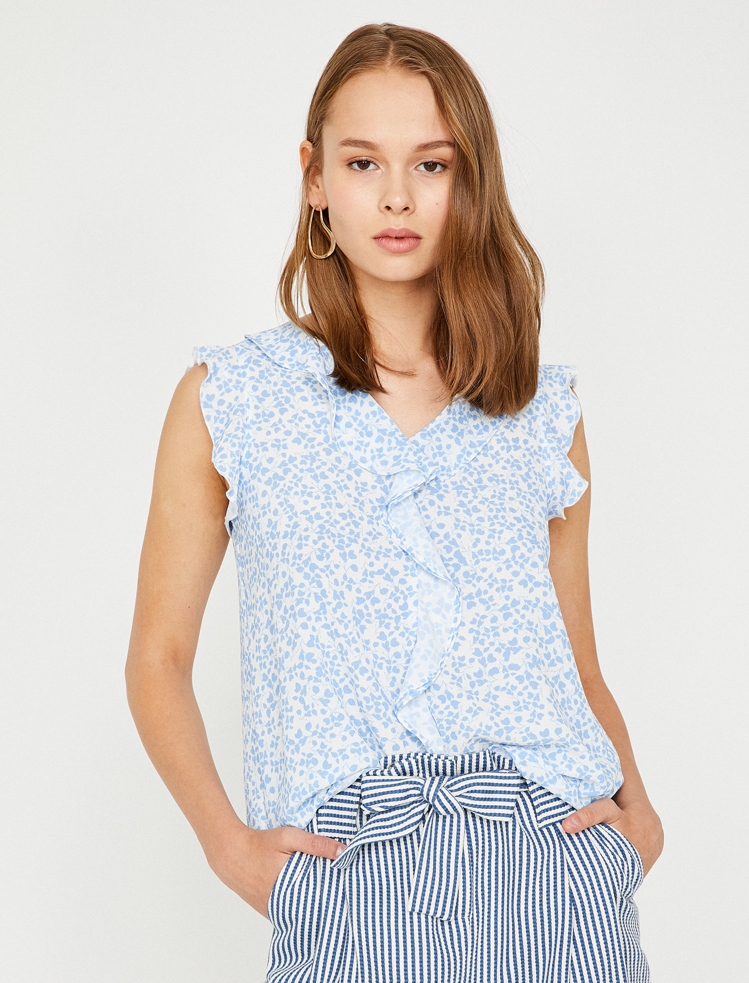 

Блузка Koton 8YAK68518PW-06C  Blue Design, Блузка Koton 8YAK68518PW-06C 40 Blue Design