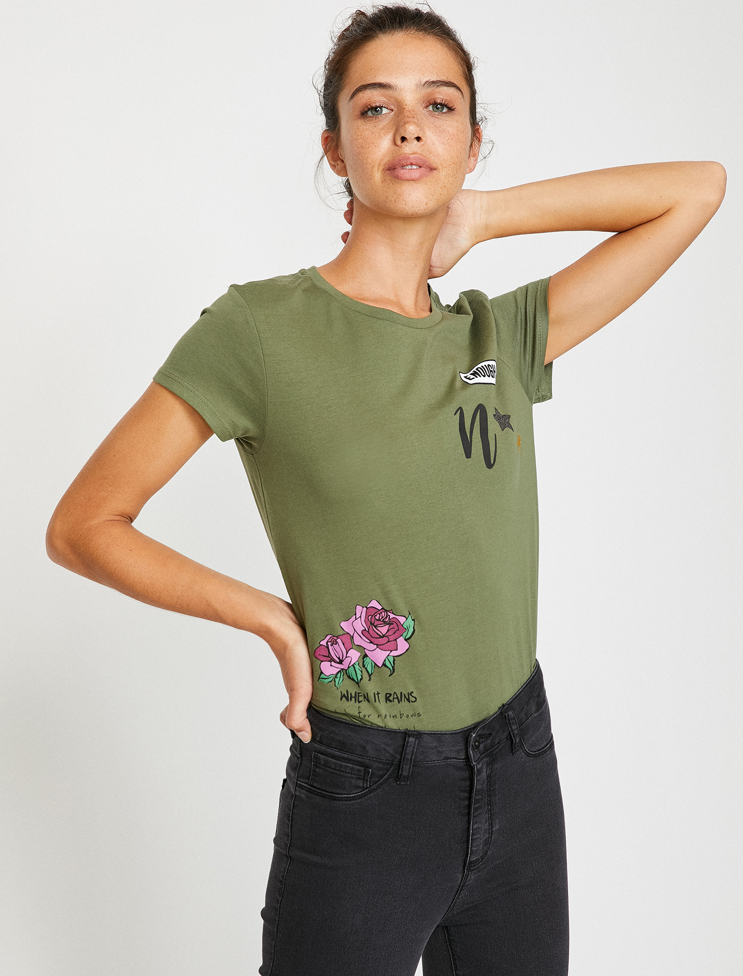 

Футболка Koton 8YAL11278JK-856 M Khaki