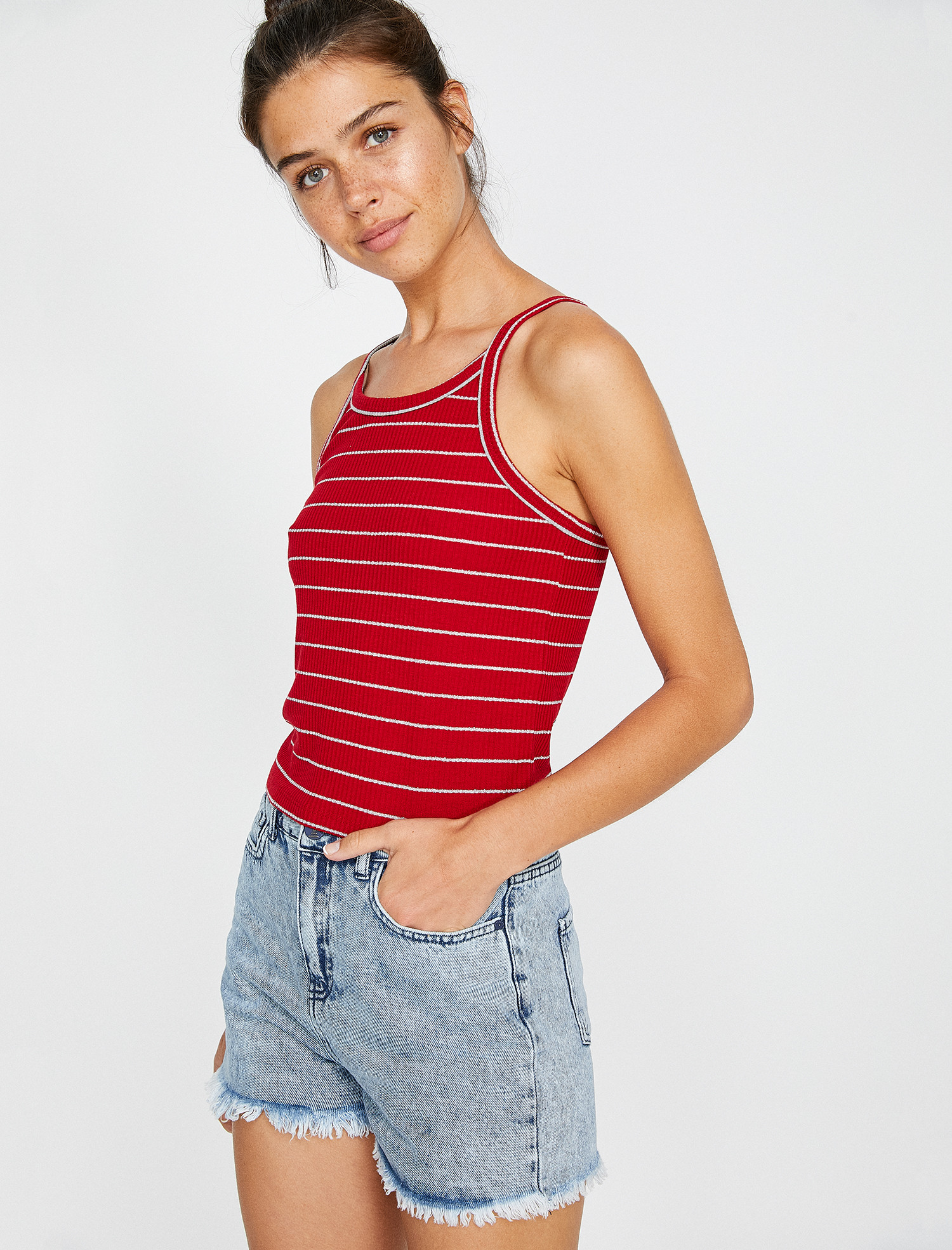 

Топ Koton 8YAL31015JK-03M  Red Stripe, Топ Koton 8YAL31015JK-03M XS Red Stripe