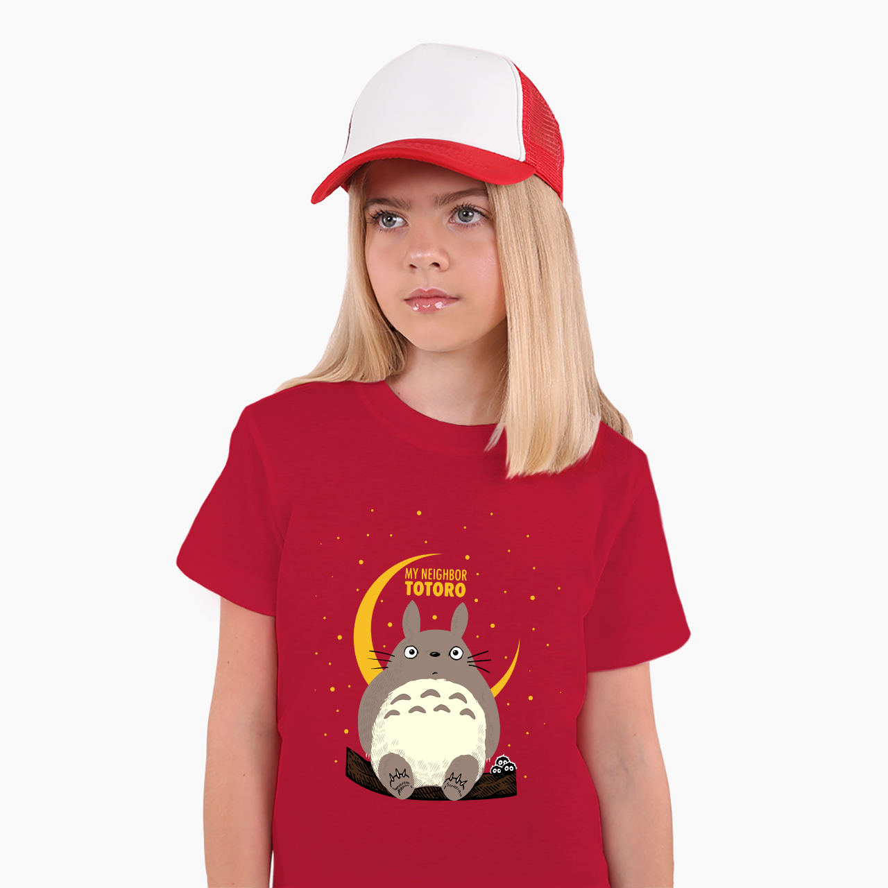 

Детская футболка для девочек Мой сосед Тоторо (My Neighbor Totoro) (25186-2657-1) 88-104 см Хлопок Красный