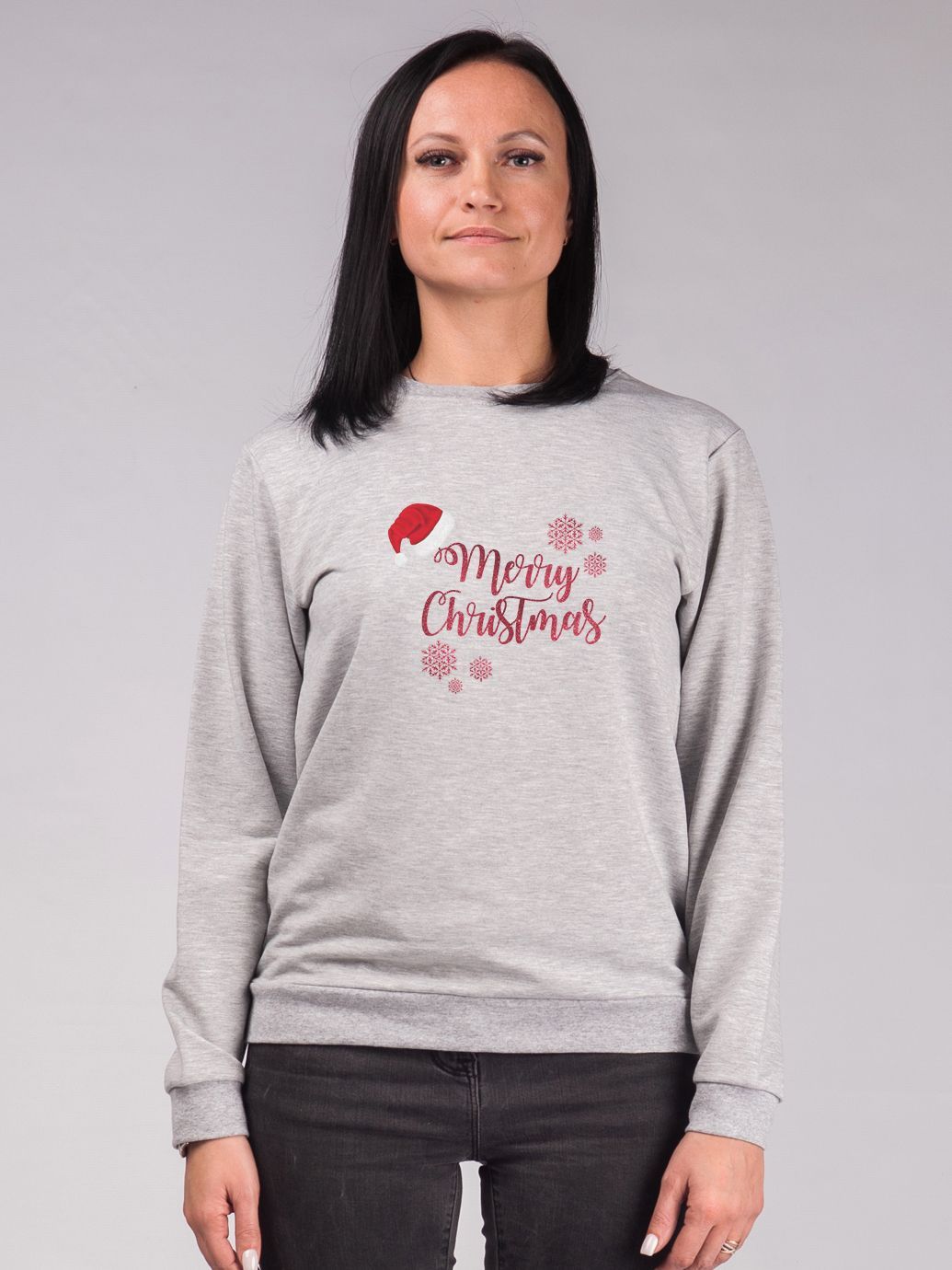 

Свитшот Malta Ж458-13-РЧ Merry Christmas S (42) Светло-серый