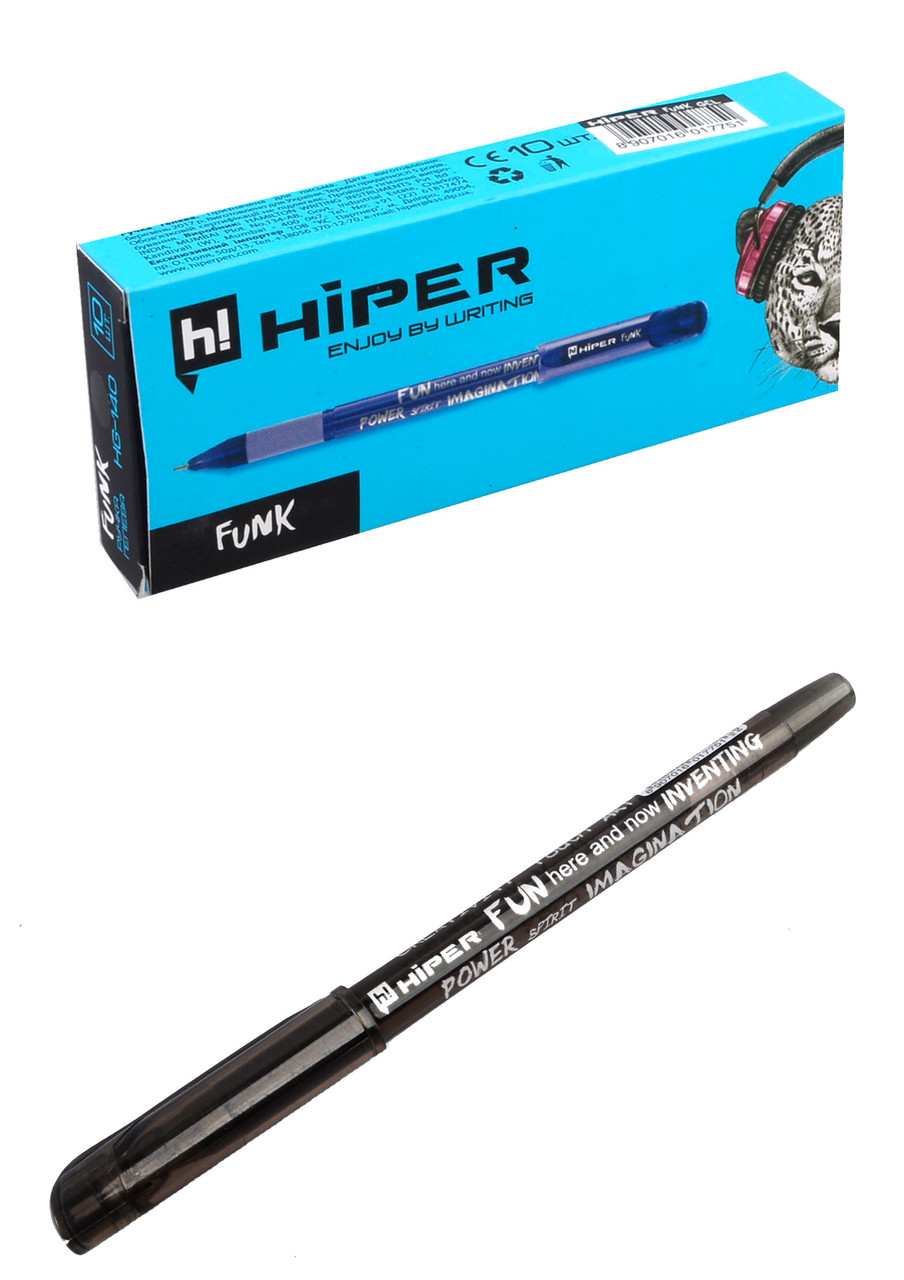 

Ручка гелевая Hiper Funk HG-140 0,6мм 10шт в упак. чорна // (HG-140 чор)