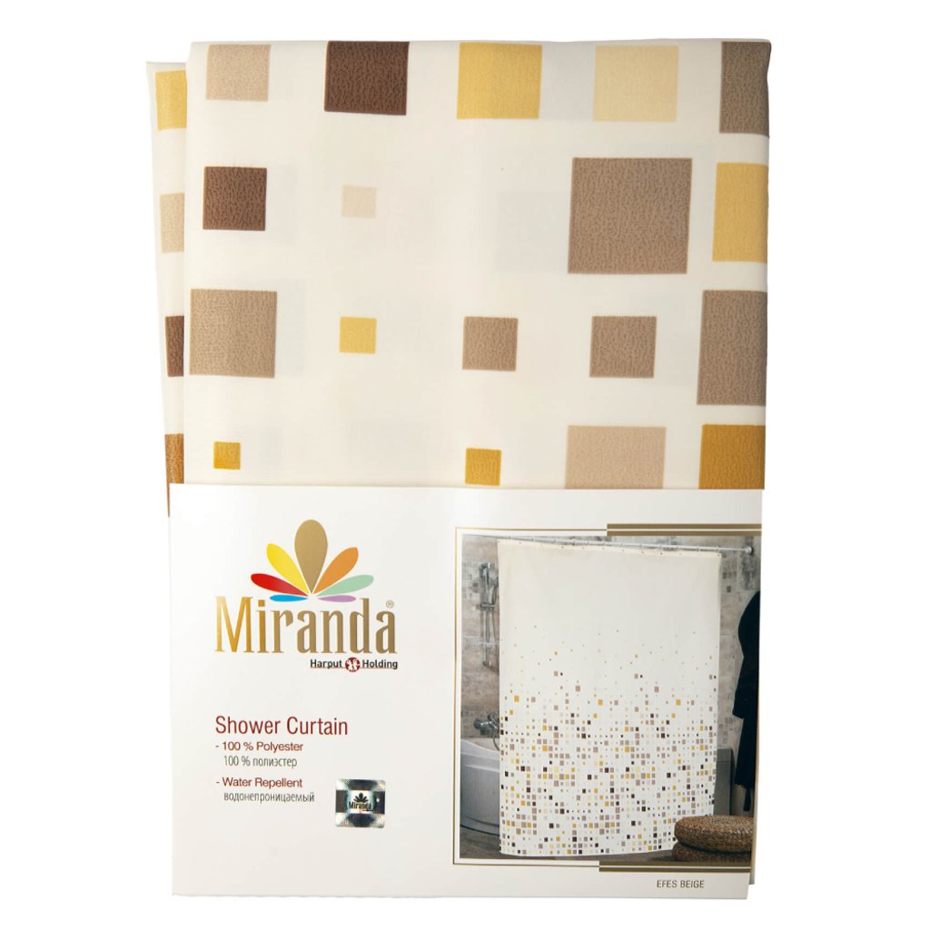 

Шторка для душа Miranda Efes 180х200 см Бежевая (12070786)