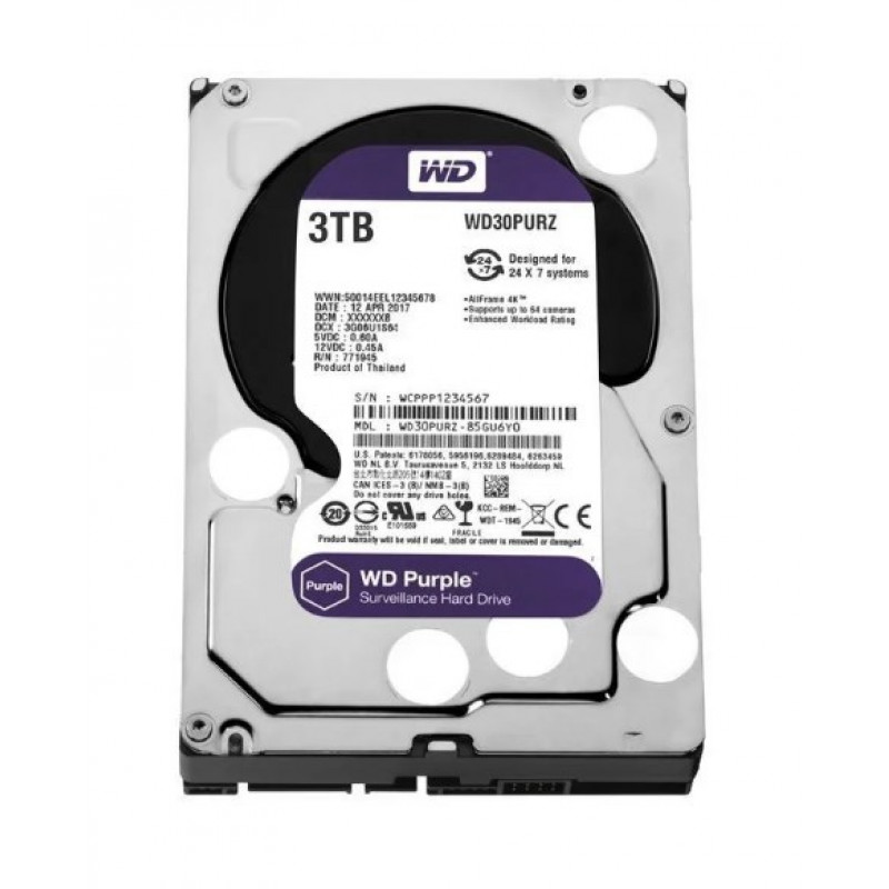 

Жесткий диск Western Digital Purple 3TB 64MB 5400rpm WD30PURZ 3.5 SATA III