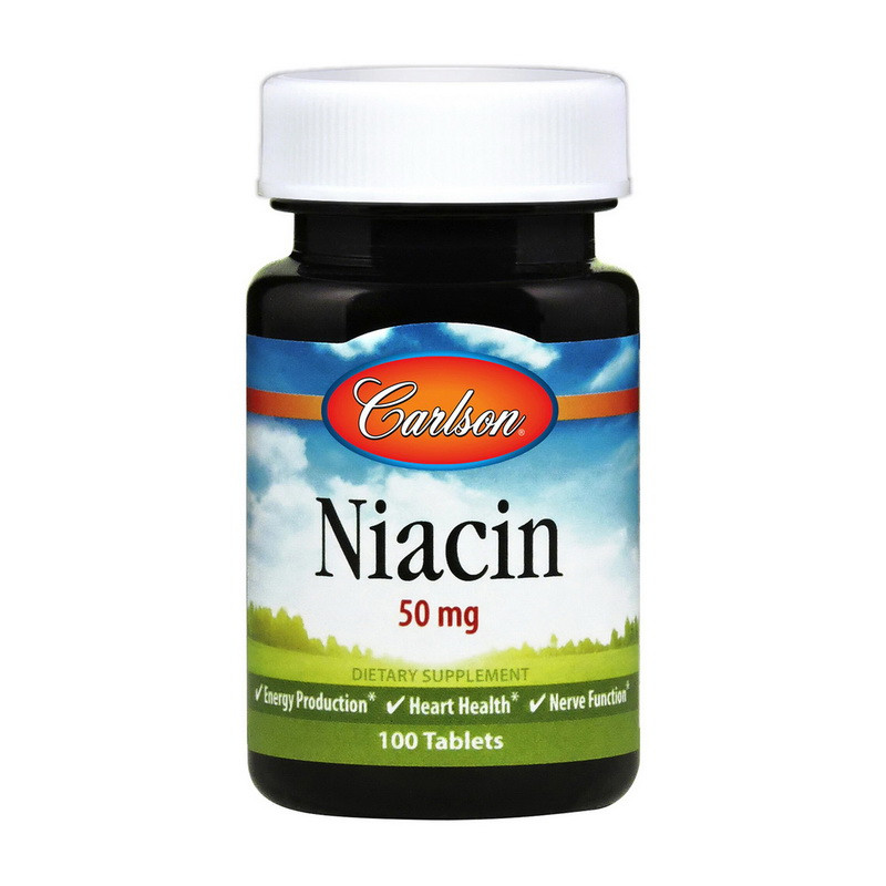 

Ниацин (витамин Б3) Carlson Labs Niacin 50 mg 100 tab / таблеток