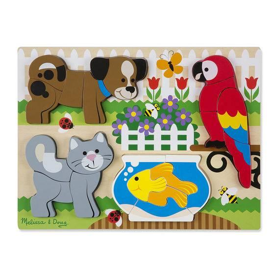 

Формовый пазл вкладка для малышей "Домашні тварини" Melissa&Doug (MD11890)