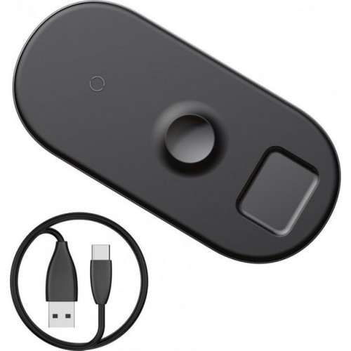 

Беспроводное зарядное устройство Baseus Smart 3 в 1 18W Black (Phone + Watch +Pods)