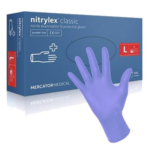

Перчатки нитриловые Nitrulrx Classic синие (уп 200шт 100пар) размер L (8889)