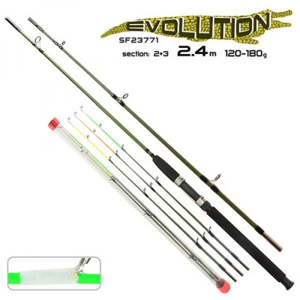 

Спиннинг фидер оригинал "Crocodile evolution" 2.4м 180г 2+3к SF23771