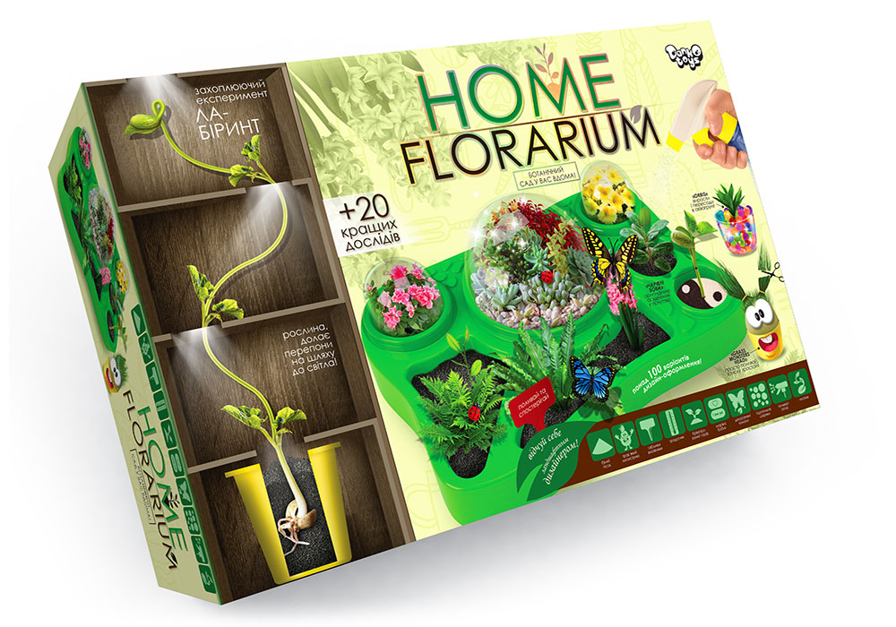 

Безпечний освітній набір для вирощування рослин "HOME FLORARIUM" укр