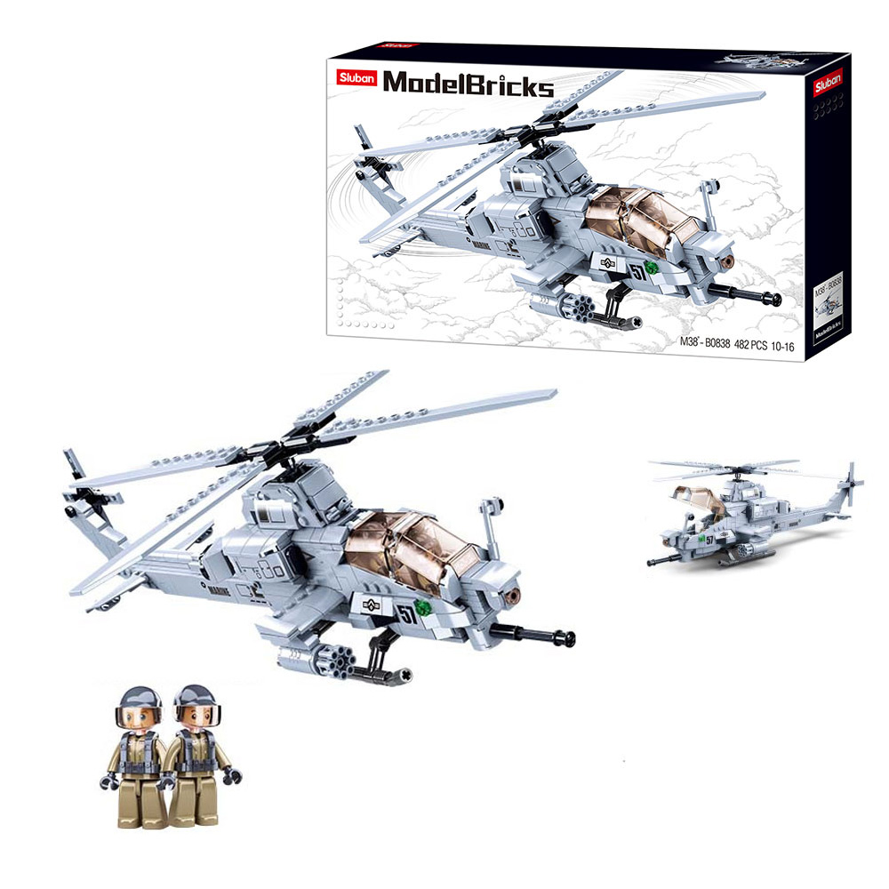 

Конструктор SLUBAN M38-B0838 (12шт) вертолет, 42,3см, фигурка, 482дет, в кор-ке,47-28.5-7см