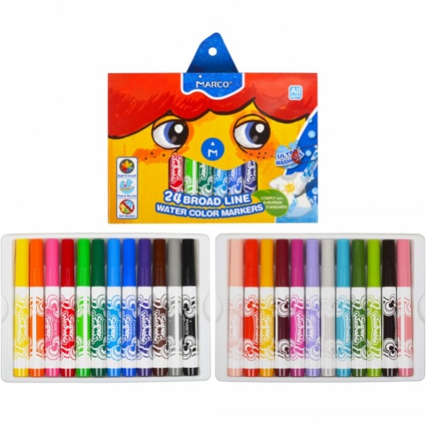 

Фломастеры 24 цвета Super Washable Jumbo, Marco