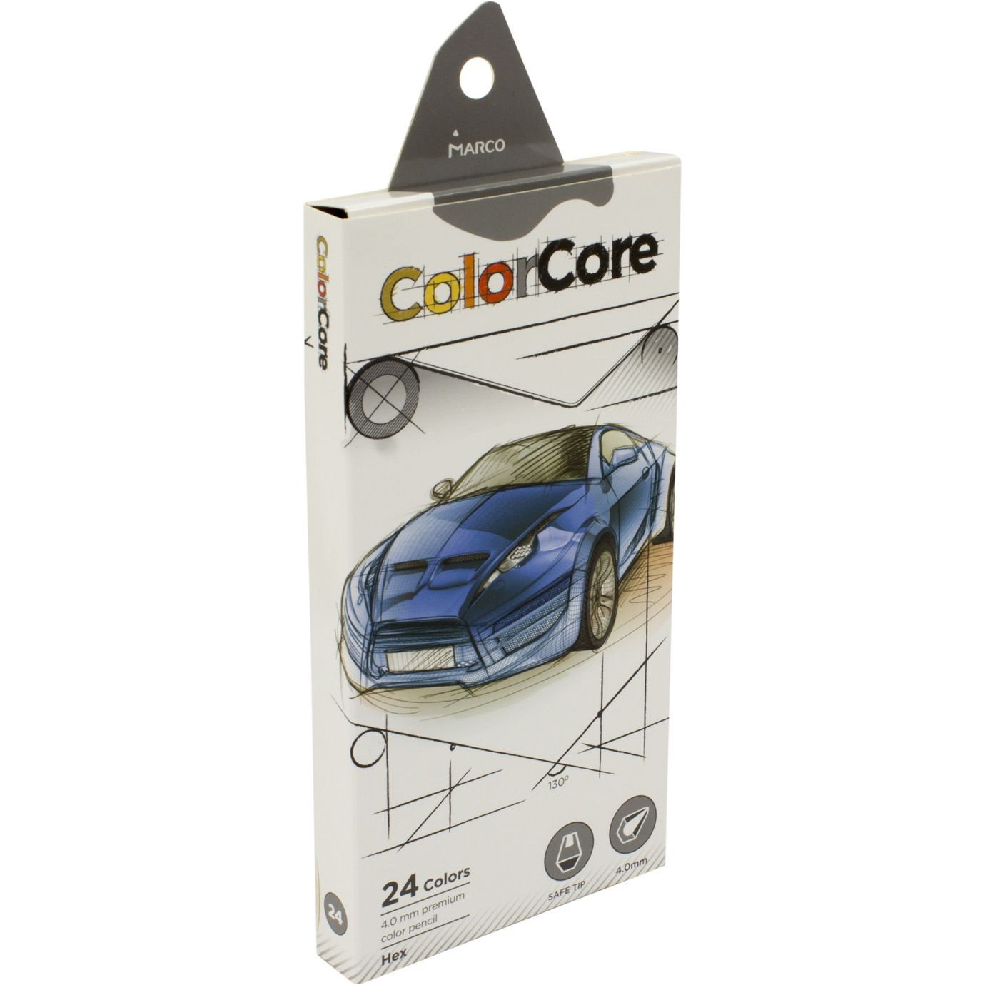 

Олівці 24 кольори шестигранні d=4.0,ColorCore (new),E3000-24CB-A,TM"Marco"