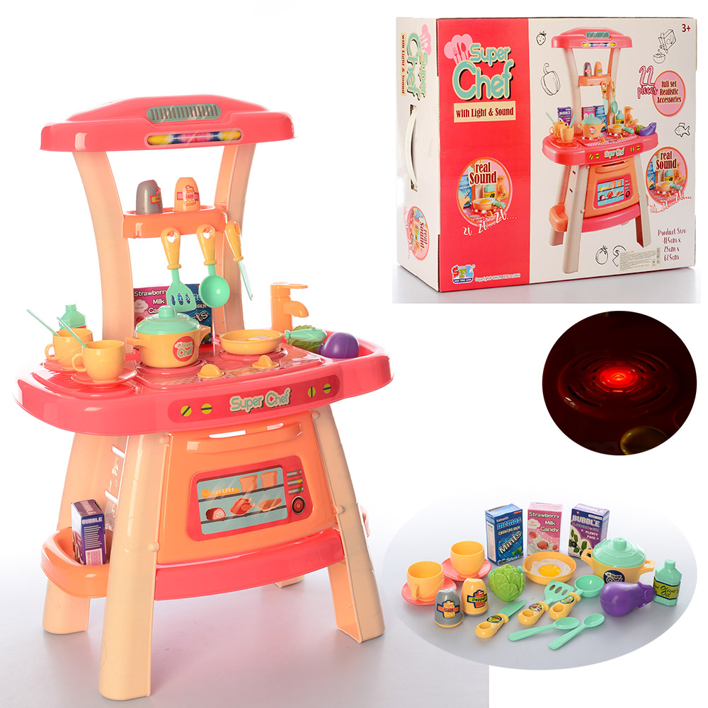 

Кухня Limo Toy 16855A плита, духовка, посуда, продукты, 22 предмета