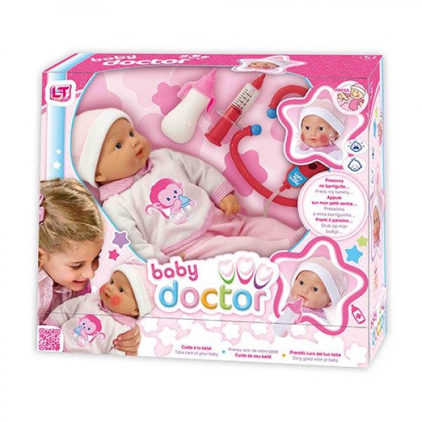 

Пупс A-Toys 98614 мягконабивной с набором доктора