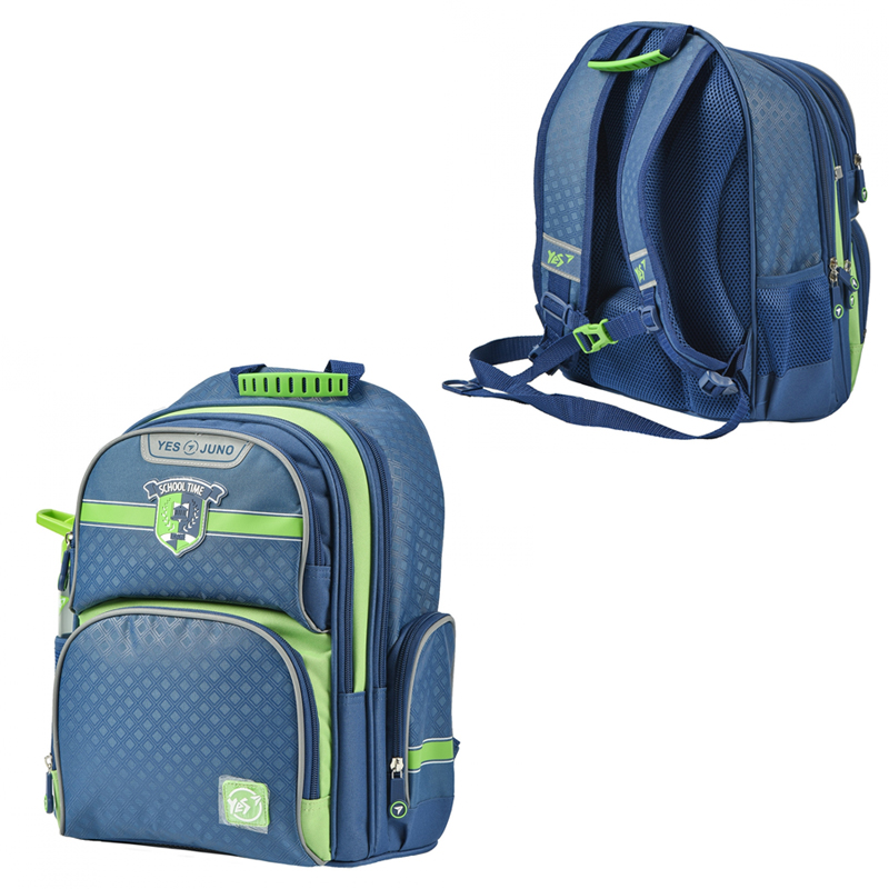 

Рюкзак школьный YES S-30 Juno School time 558011 синий/зеленый