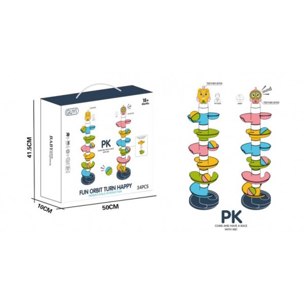 

Игра G-A106 (12шт) для купания, водопад, фигурка-погремушка, шарики, 34дет, в кор-ке, 50-42-11см