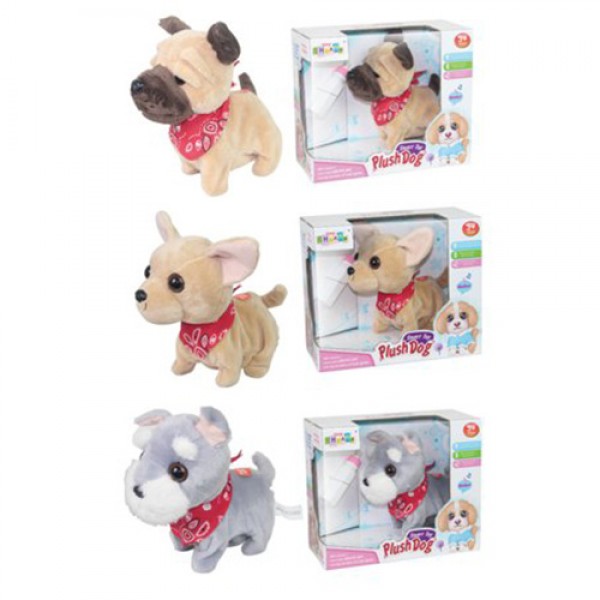 

Собака CL1670ABC (48шт) 16см, звук, ходит, 3вида, на бат-ке, в кор-ке, 23-20-10,5см