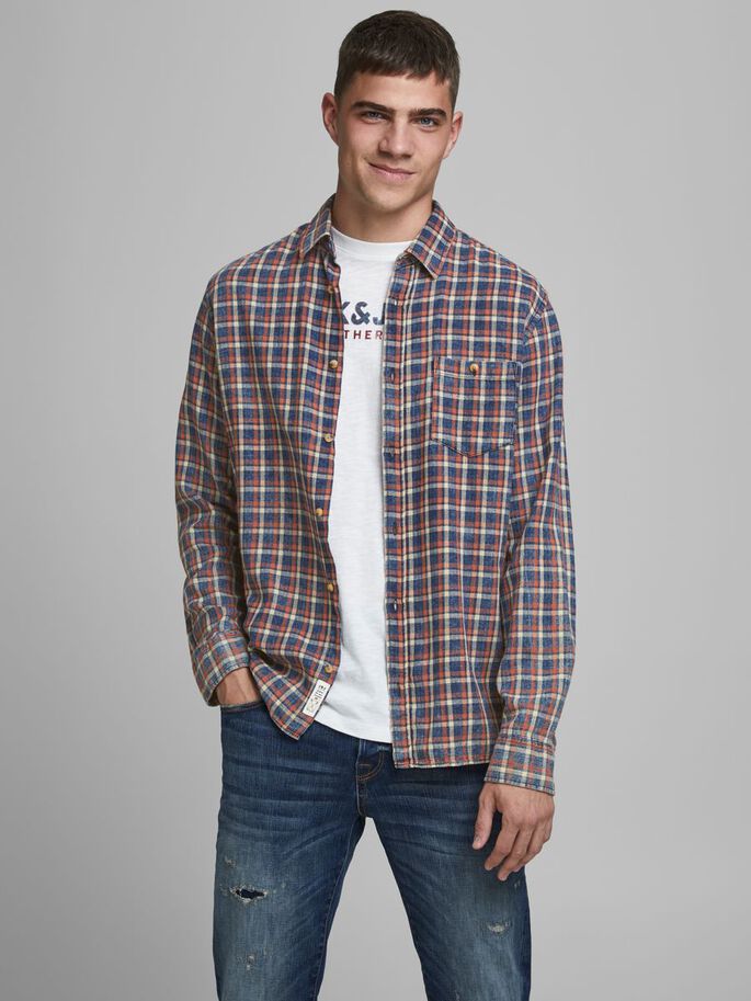 

Рубашка JACK&JONES 12175738 Burnt Ochre  клетка сине-красная, Рубашка JACK&JONES 12175738 Burnt Ochre XS клетка сине-красная