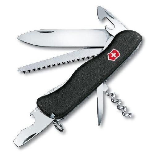 

Нож складной швейцарский многофункциональный Victorinox FORESTER чорний нейлон