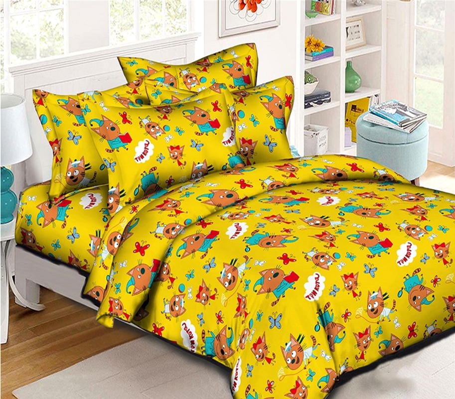 

Комплект постельного белья MirSon Бязь Premium 17-0423 Три кота Семейный (2 x 160x220)