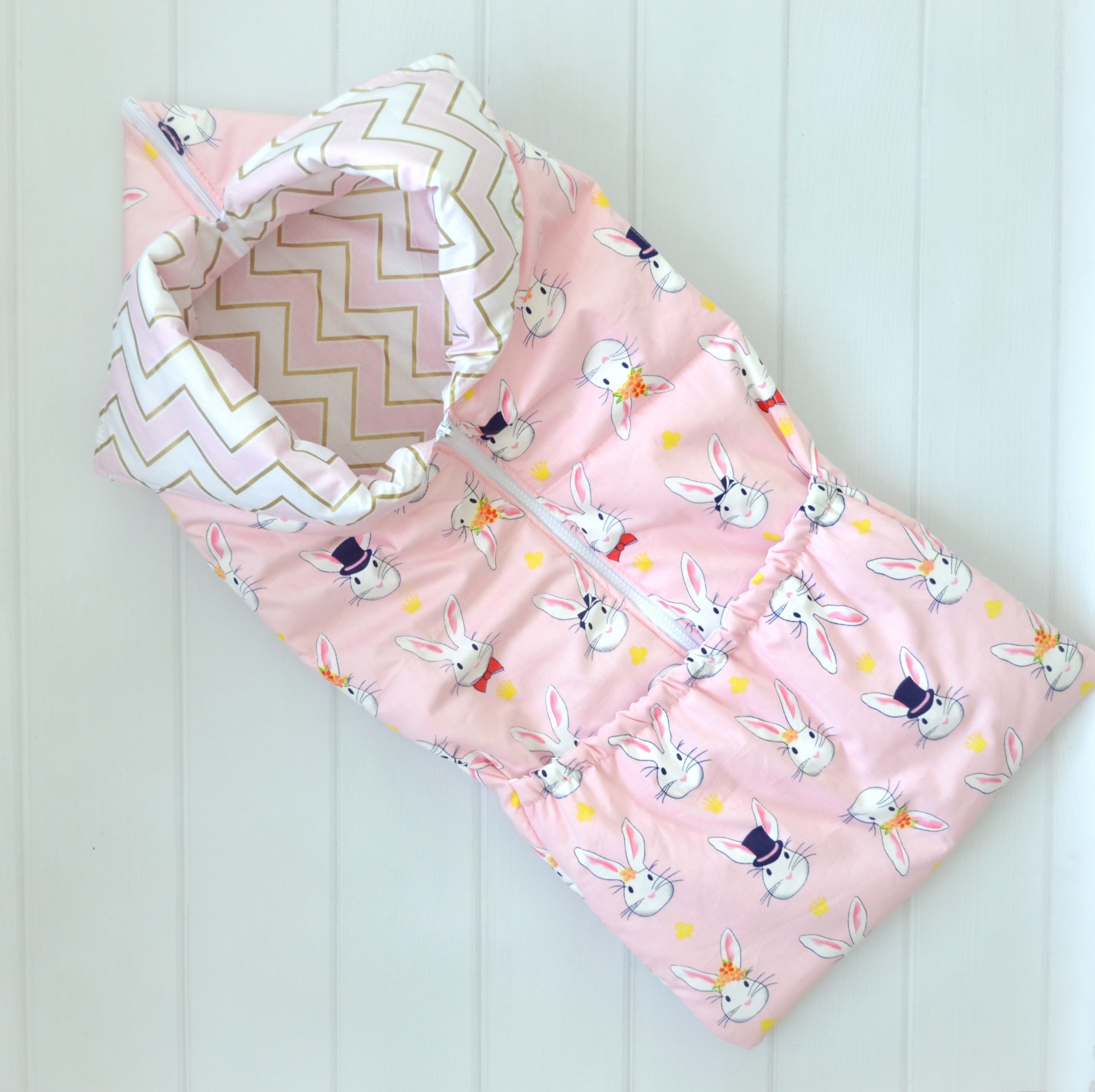 

Демисезонный конверт-трансформер для новорожденного Baby Textile Зайки 80х80 см Розовый