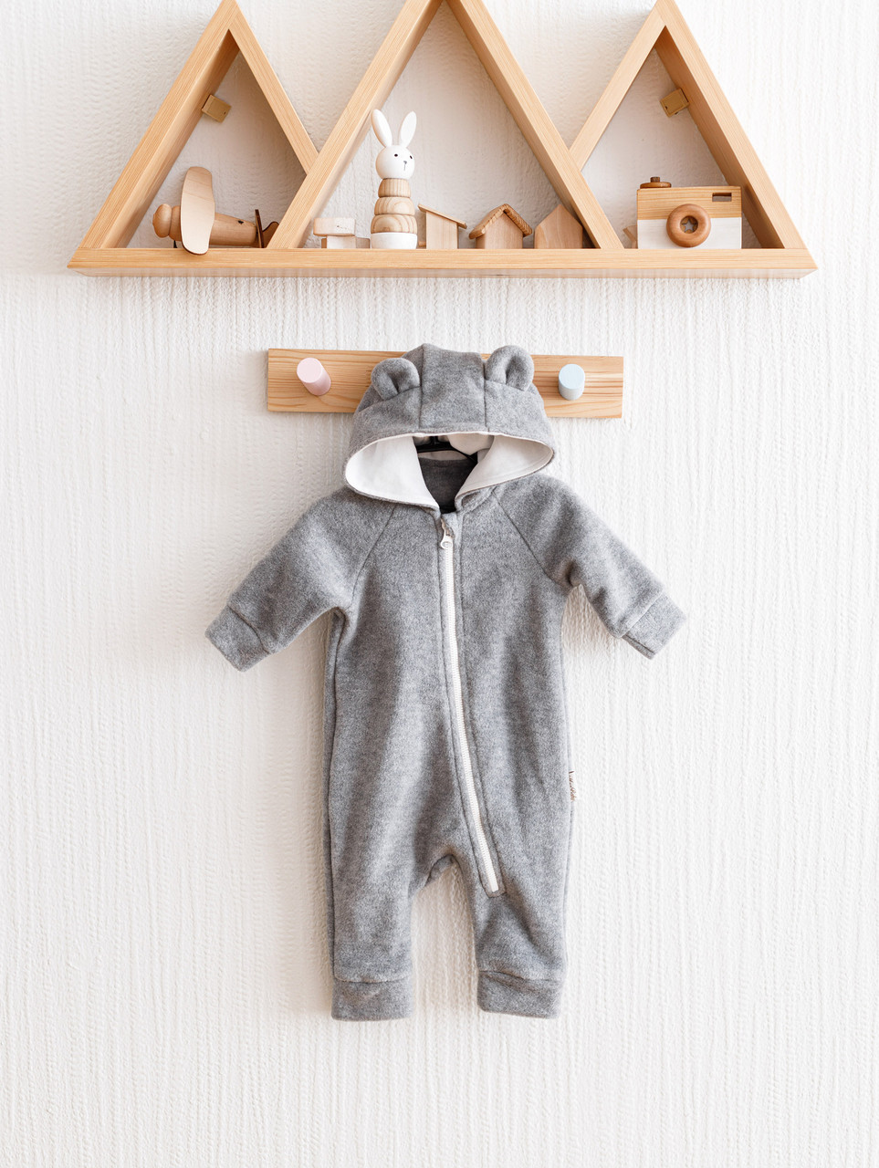 

Флисовый человечек MagBaby Bear серый меланж