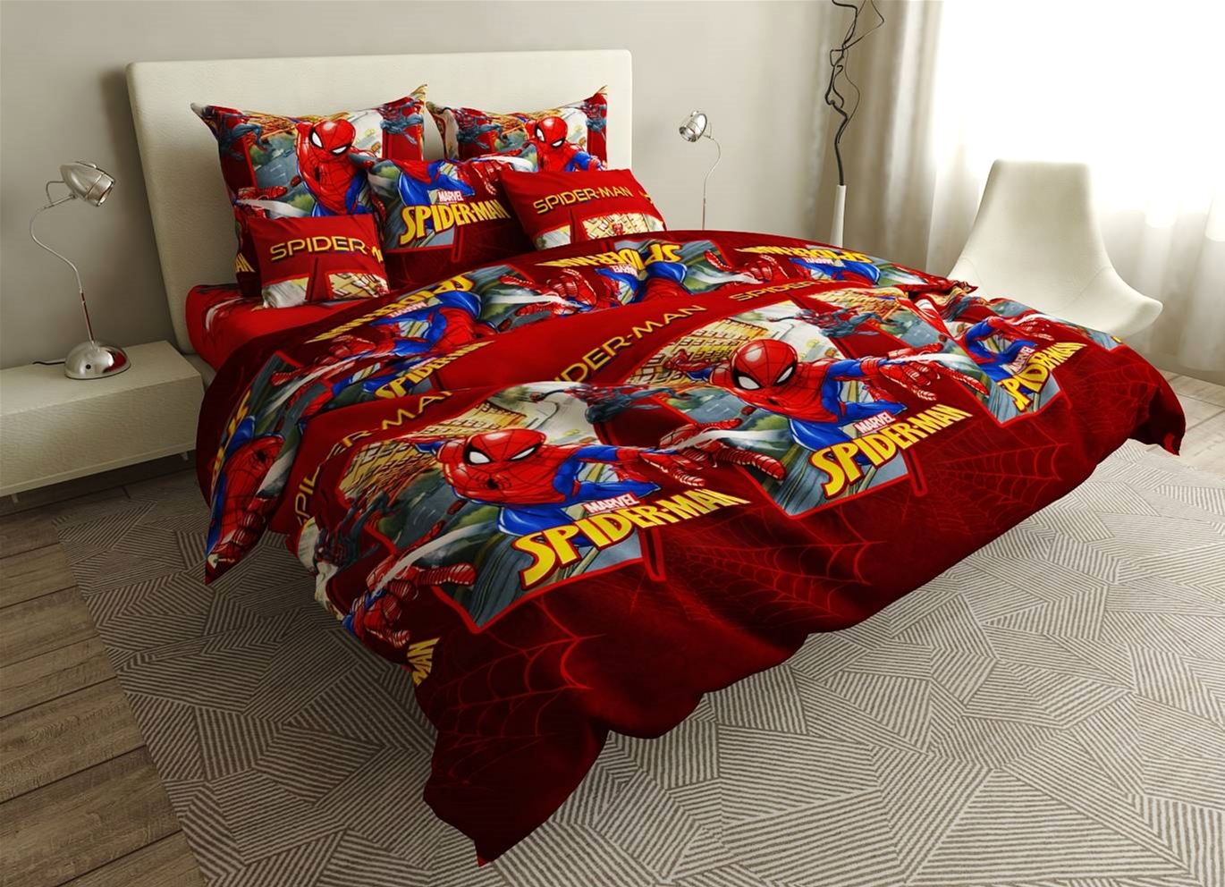 

Простынь MirSon Бязь Premium 17-0410 Spider-man 200х220 см