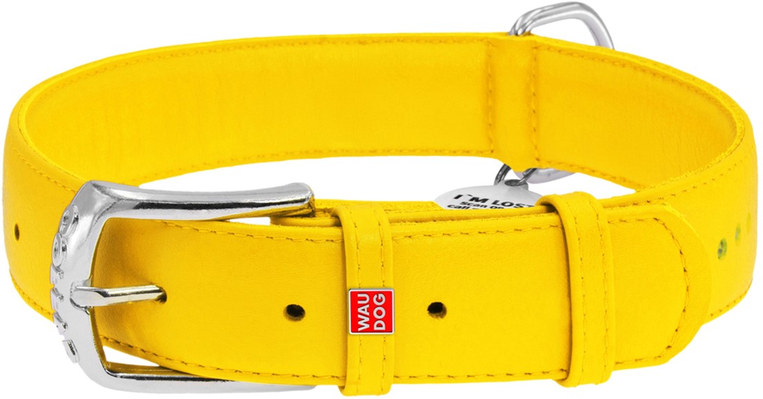 

Ошейник для собак кожаный Collar WAUDOG Glamour с QR паспортом, двойной со страз, L, Ш 35 мм, Дл 46-60 см (38828)