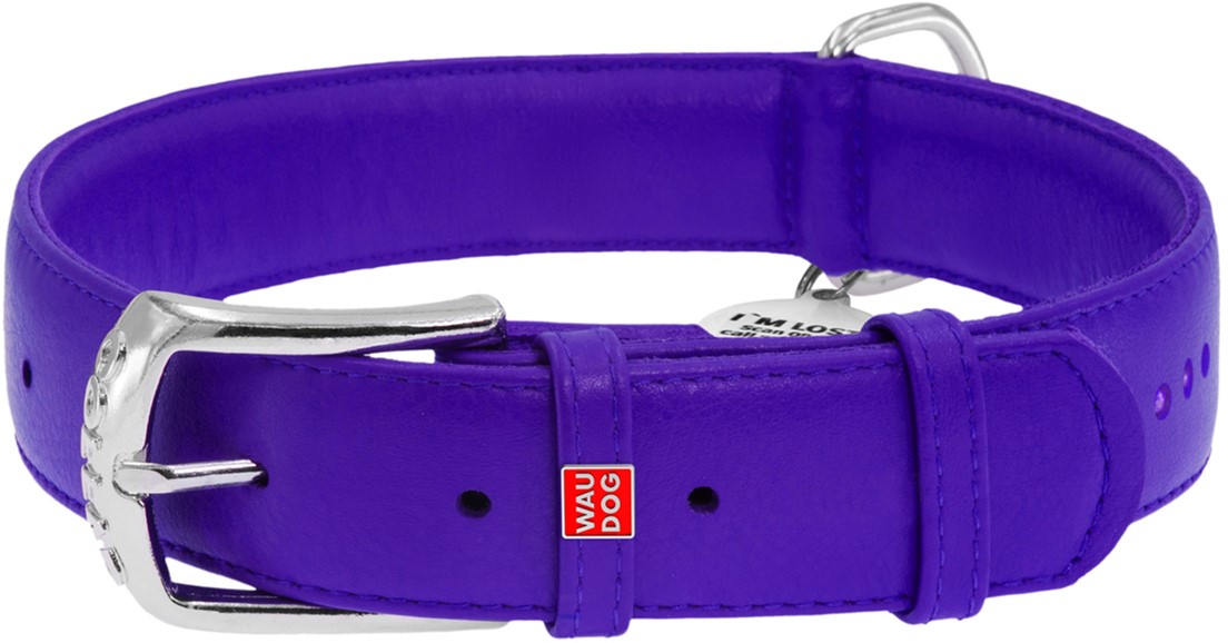 

Ошейник для собак кожаный Collar WAUDOG Glamour с QR паспортом, двойной со страз, L, Ш 35 мм, Дл 46-60 см (38829)