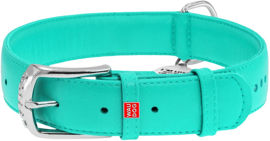 

Ошейник для собак кожаный Collar WAUDOG Glamour с QR паспортом, двойной со страз, L, Ш 35 мм, Дл 46-60 см (388213)