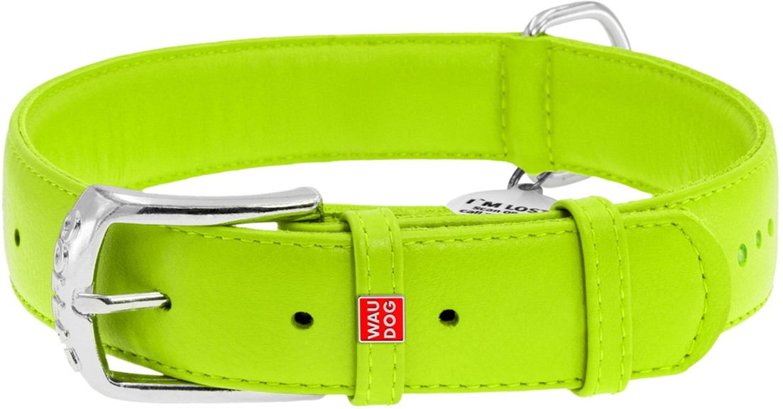 

Ошейник для собак кожаный Collar WAUDOG Glamour с QR паспортом, двойной со стразами, XS, Ш 15 мм, Дл 27-36 см