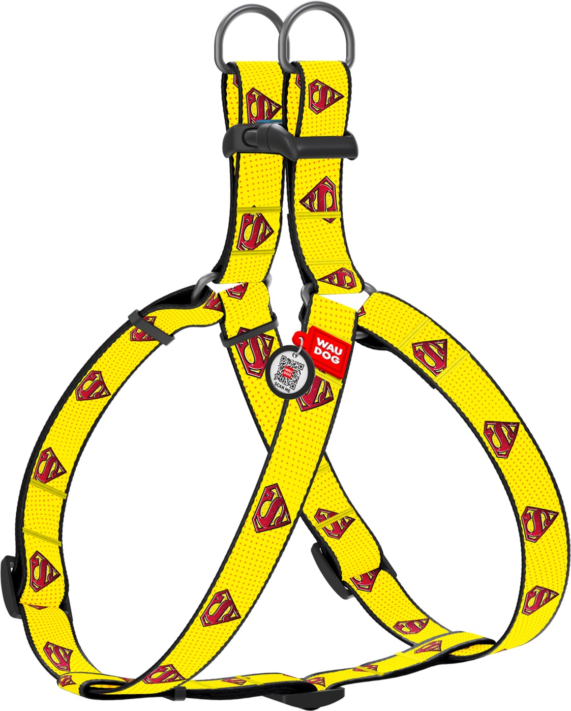 

Шлея для собак анатомическая Collar WAUDOG Nylon c QR паспортом, рисунок "Супермен 2", пластиковый фастекс, S, Ш 15 мм, Дл 40-55 см (0715-2014)