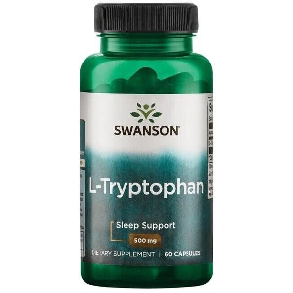 

L-триптофан L-Tryptophan Swanson 500 мг 60 капсул (SW109)