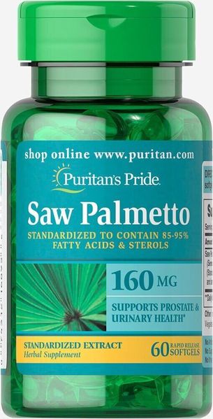 

Со пальметто Saw Palmetto Puritan's Pride 160 мг 60 капсул (PP449)