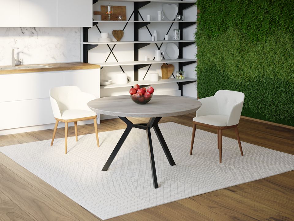 

Обеденный стол Skandi Wood SW110 Огаста 90 х 90 х 75 см МДФ+Шпон Дуб Серый