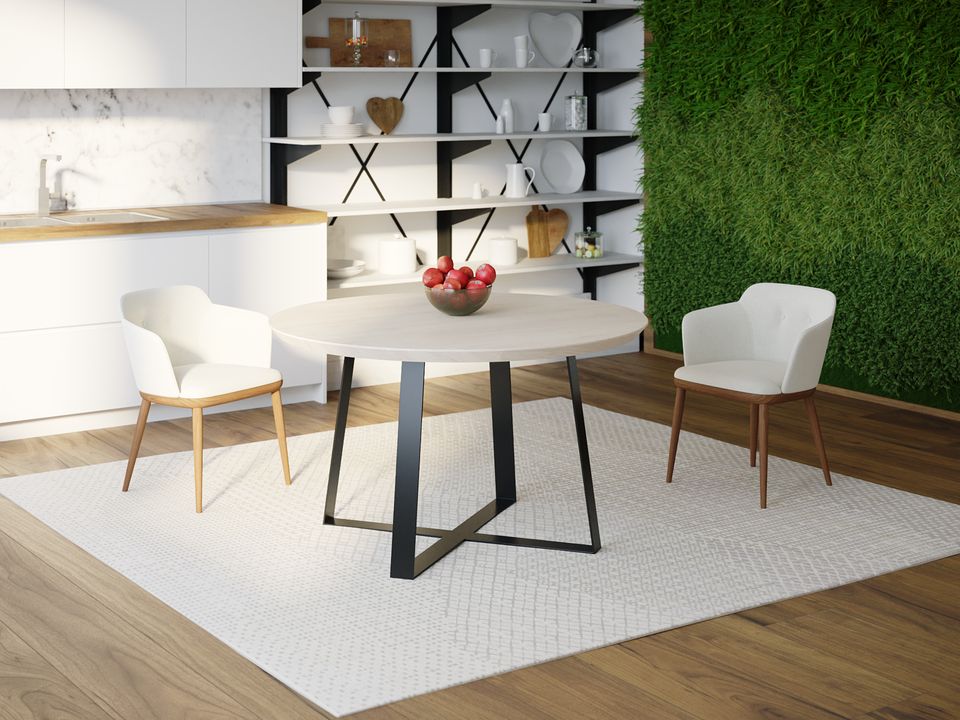 

Обеденный стол Skandi Wood SW062 Миссисипи Круглый ⌀ 90 см МДФ+Шпон Дуб Белый