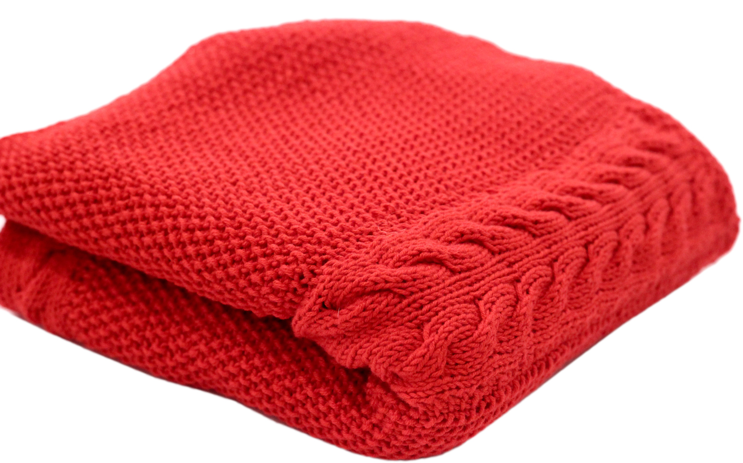 

Плед вязаный Lamon Braid Red 90х90