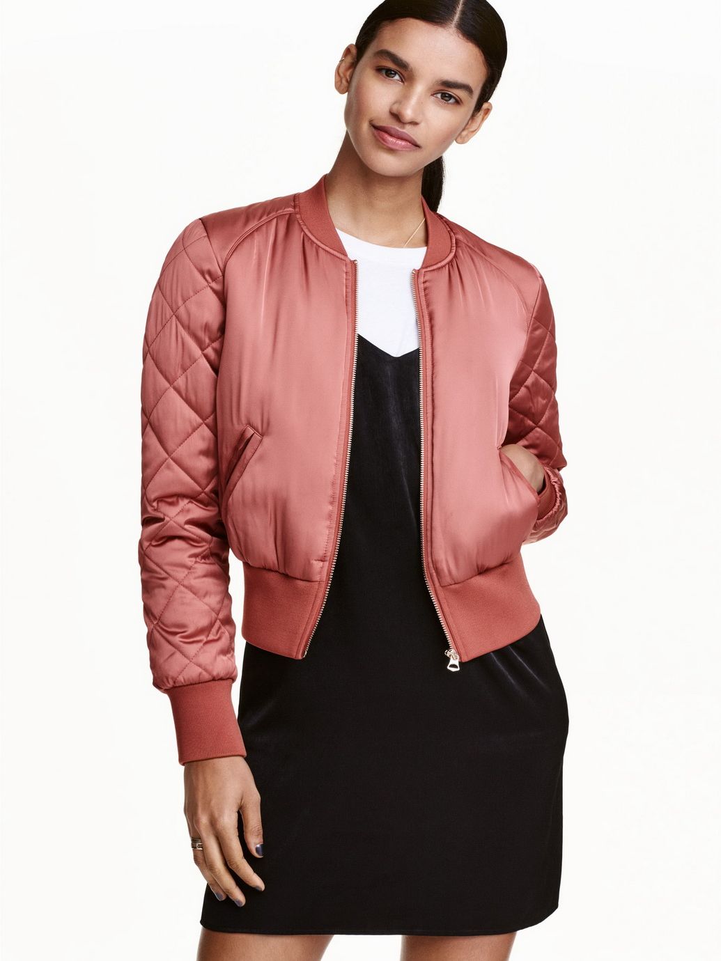 

Бомбер H&M 0314522-4  Розовый, Бомбер H&M 0314522-4 32 Розовый