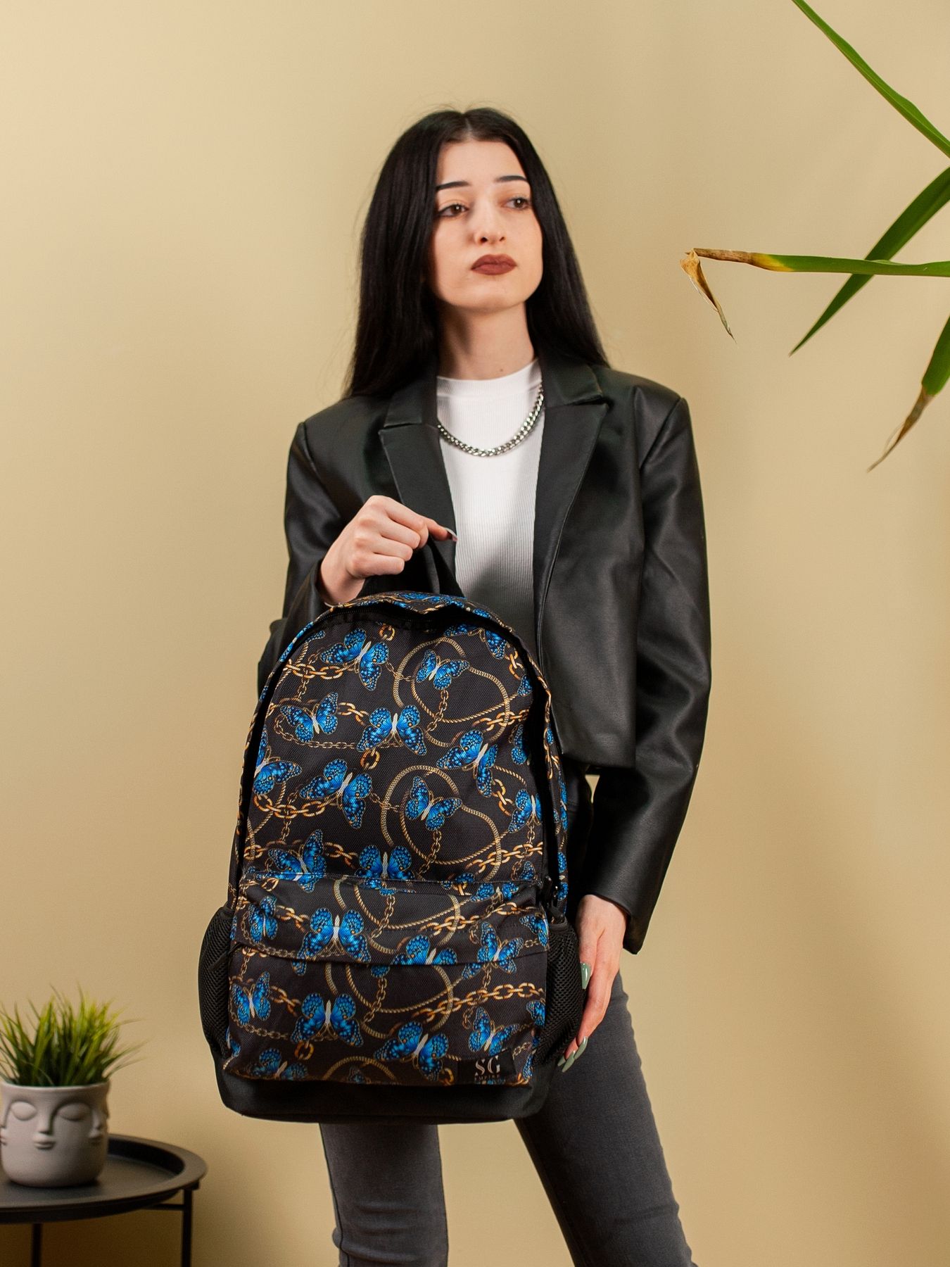 

Рюкзак SG Empire Town style бабочки с цепями черный RKTS04153