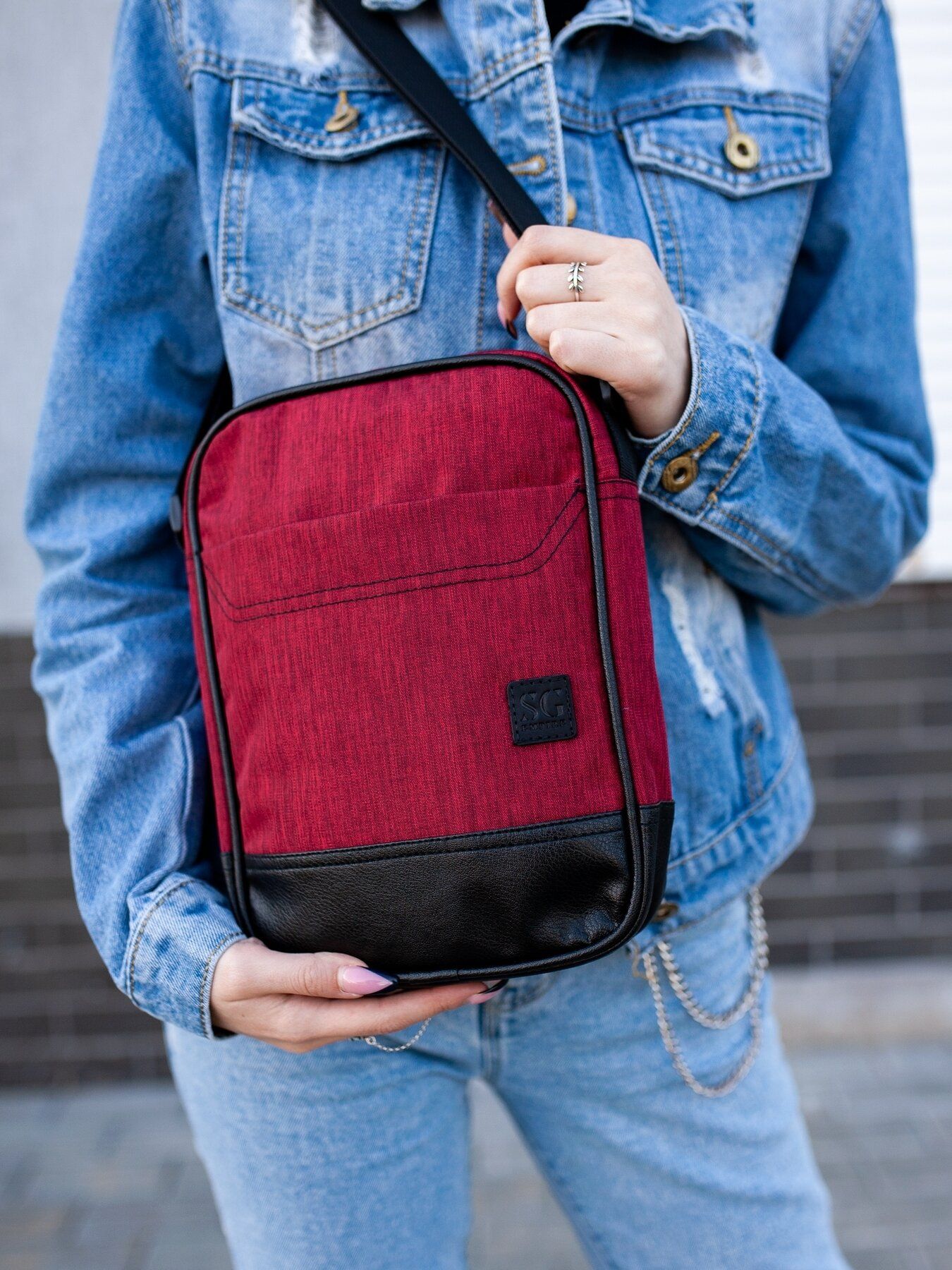 

Сумка через плечо мессенджер SG Empire Persona красная ткань MSPR05026