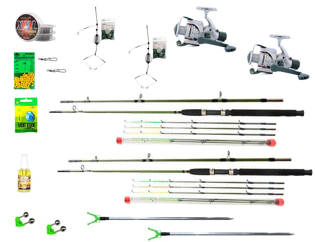 

Набір риболовний все в одному "Два фідери Crocodile короп-карась", для ловлі мирної риби