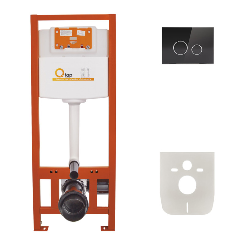 

Инсталляция для унитаза Q-tap Nest M425 ST комплект 4 в 1 с панелью смыва PL M11GLBLA