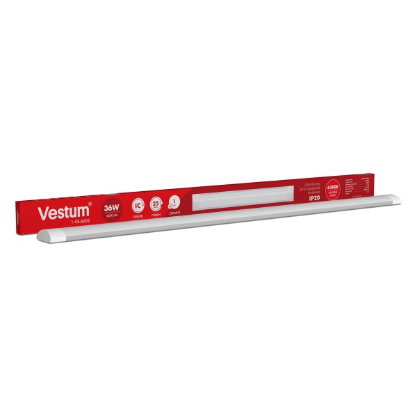 

Светодиодный линейный светильник Vestum 1,2м 36W 6500K 220V IP20 Vestum 1-VS-6002