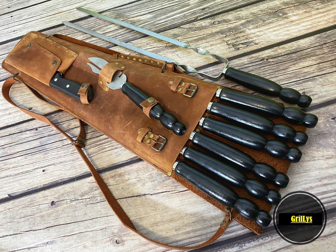 

Набор шампуров в чехле Ладья-4