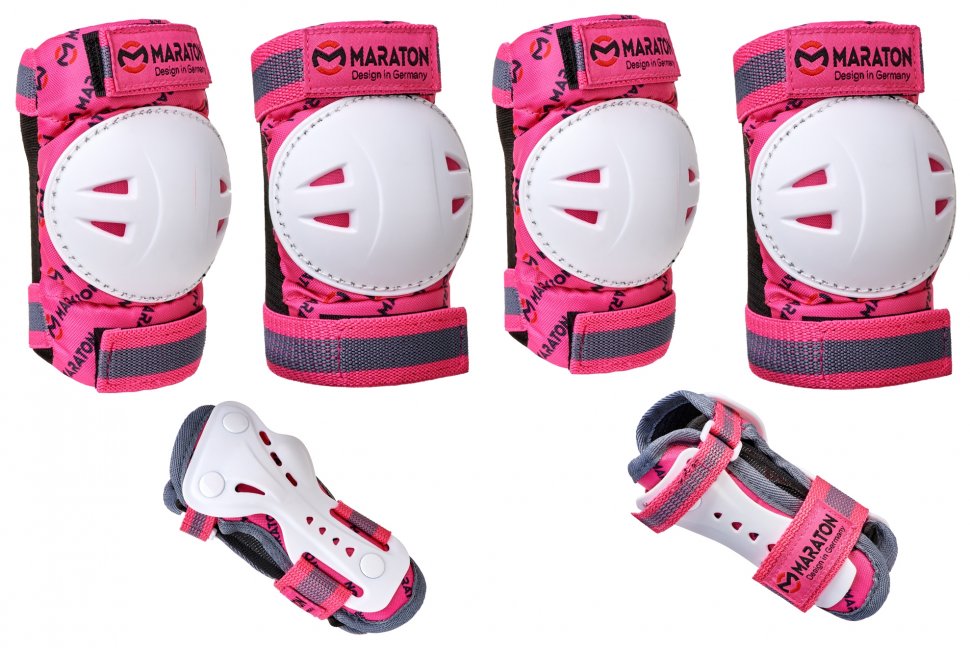 

Набор защиты для коленей, локтей и запястий Protective Gear Maraton COOPER MIX розовый 1 / L