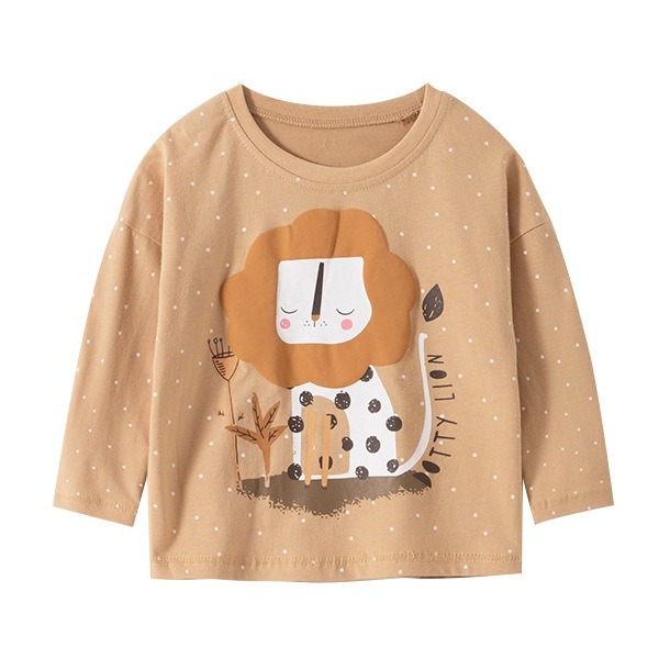 

Лонгслив для девочки с животным принтом Dotty lion Berni Kids (120) Бежевый