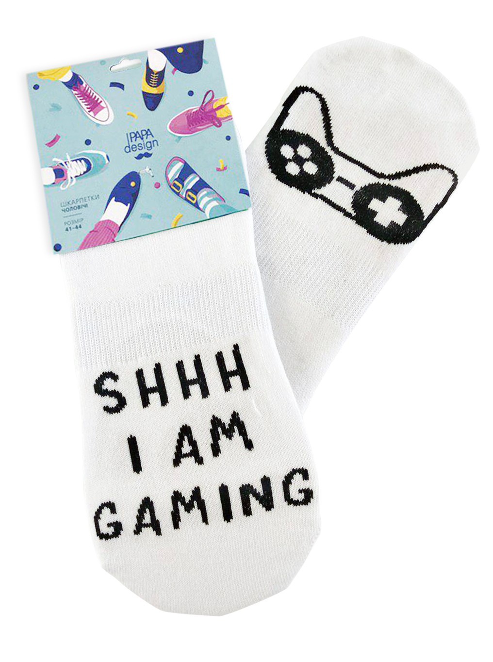 

Следки PAPAdesign Shhh I am gaming 41-44 р белый
