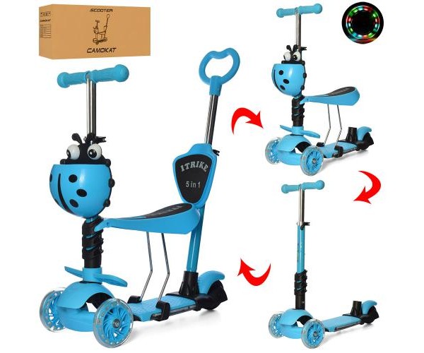

Трехколесный самокат iTrike JR 3-077-BL, Голубой